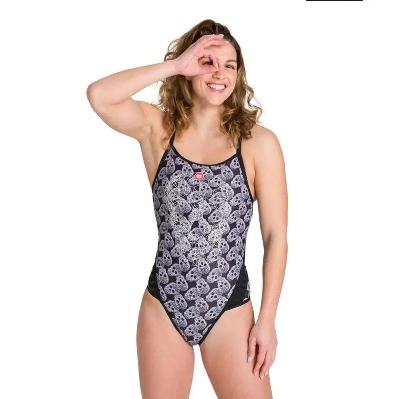 Bañador De Una Pieza ARENA W CRAZY POP SKULLS SUPERFLY BACK ONE PIECE - Imagen 4