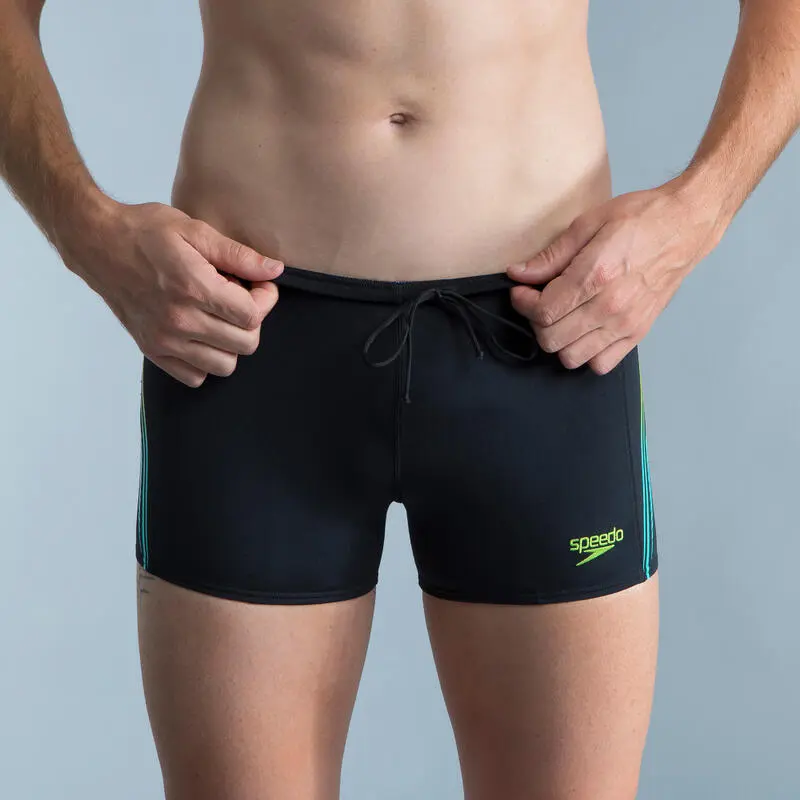 Bañador Hombre Natación Speedo Bóxer Negro Amarillo - Imagen 4