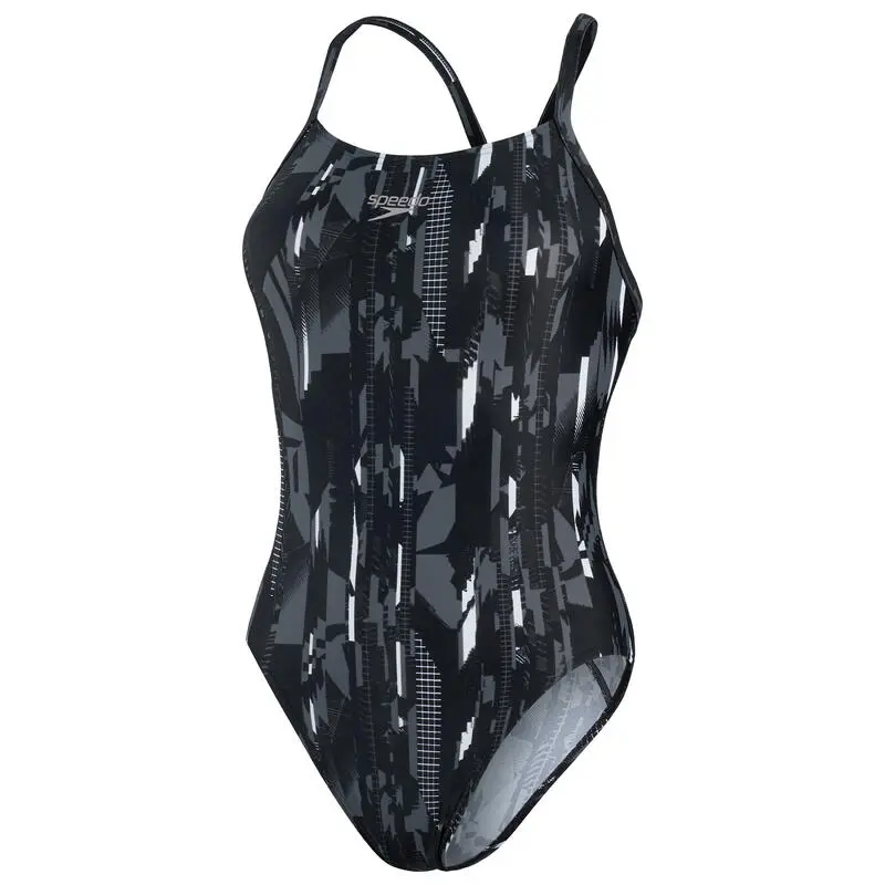 Bañador Mujer Natación Speedo Allover Negro Gris - Imagen 5