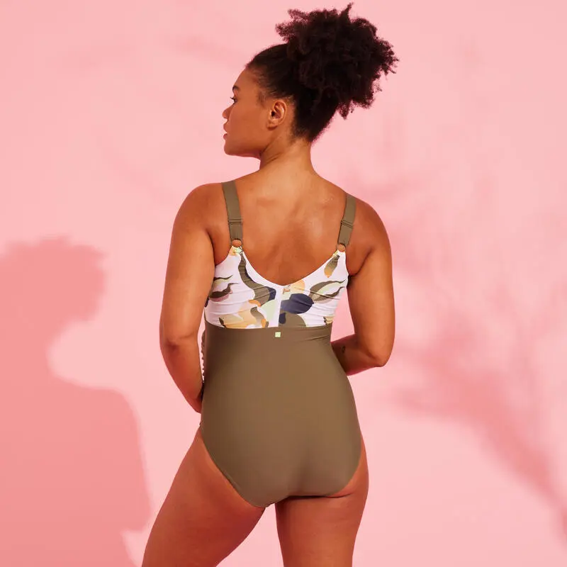 Nabaiji Bañador Premamá Aquagym/Natación Aya Mujer Caqui Blanco - Imagen 4