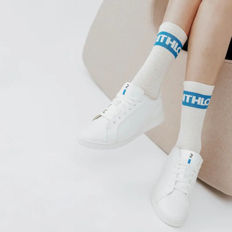 Newfeel Calcetines Caminar Altos X2 Urban Walk Blanco/beige - Imagen 3