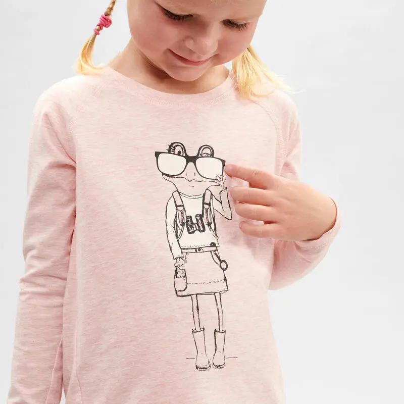 Camiseta De Montaña Trekking Protección Solar Niños 2-6 Años Quechua MH150 Rosa - Imagen 3