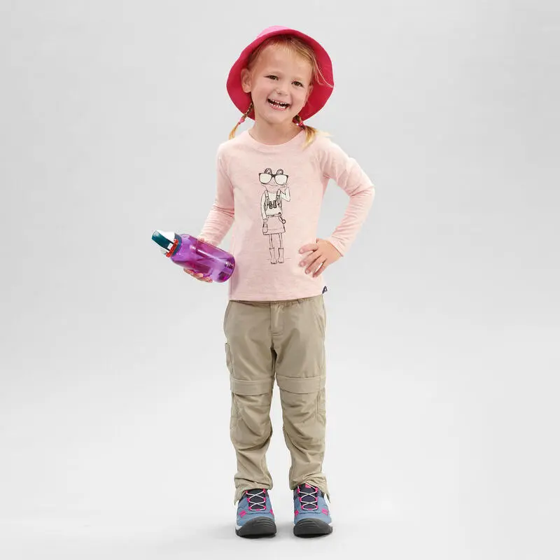 Camiseta De Montaña Trekking Protección Solar Niños 2-6 Años Quechua MH150 Rosa - Imagen 4