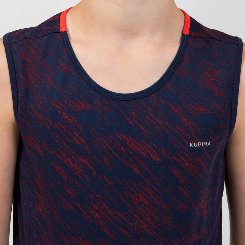 Camiseta Running Atletismo Transpirable Niño Kiprun Care Azul - Imagen 4