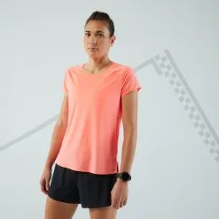 Camiseta Running Mujer - KIPRUN LIGHT Rojo Coral