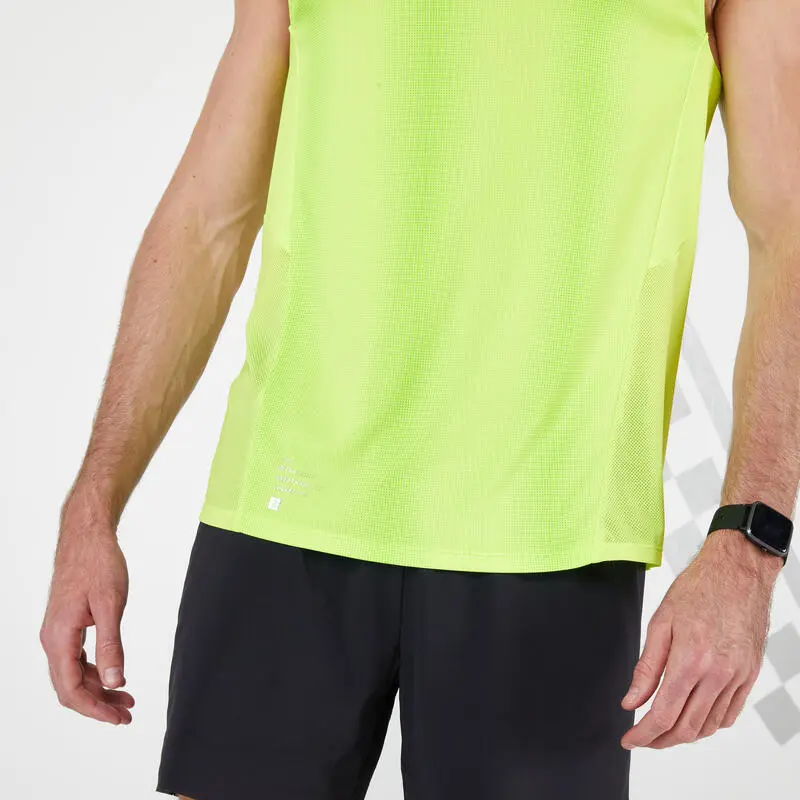 Camiseta Running Sin Mangas Transpirable Hombre Kiprun Light Amarillo - Imagen 5