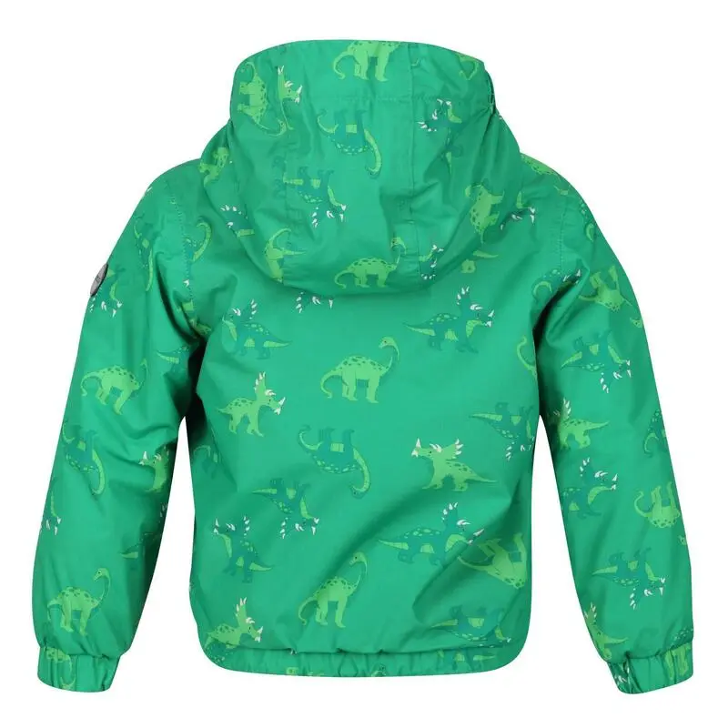 Regatta Chaqueta Impermeable Akiva Dinosaurio Para Niños/Niñas Verde Gominola - Imagen 2