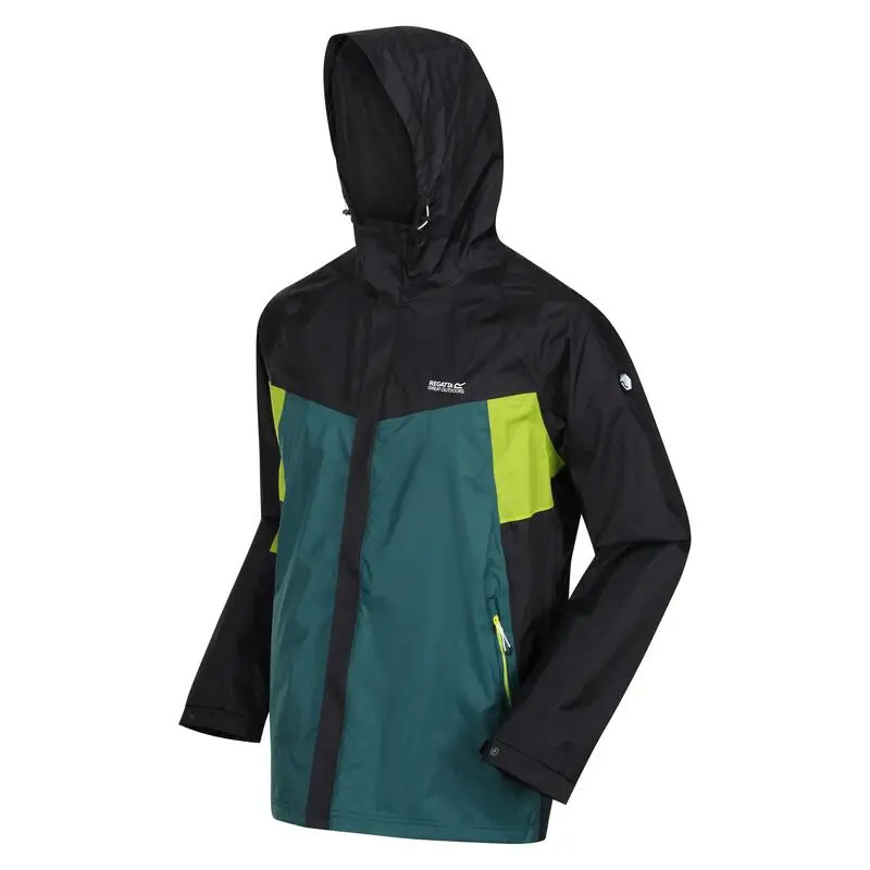 Regatta Chaqueta Impermeable Dresford Para Hombre Negro, Verde Pacífico - Imagen 3