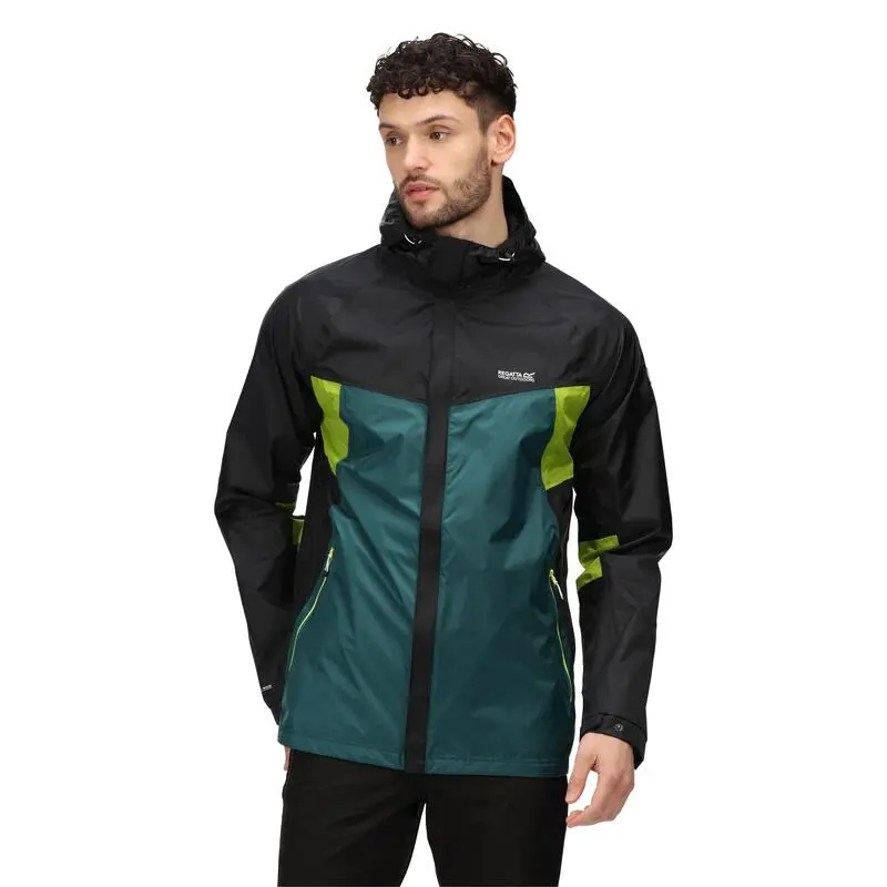 Regatta Chaqueta Impermeable Dresford Para Hombre Negro, Verde Pacífico - Imagen 4
