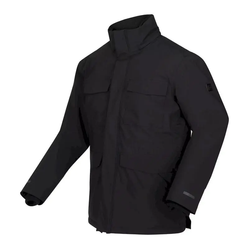 Regatta Chaqueta Impermeable Edin Para Hombre Negro - Imagen 3