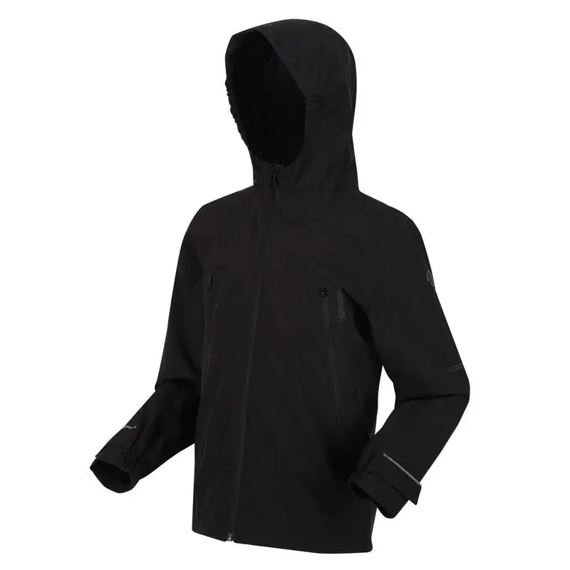 Regatta Chaqueta Impermeable Pulton Para Niños/Niñas Negro - Imagen 4