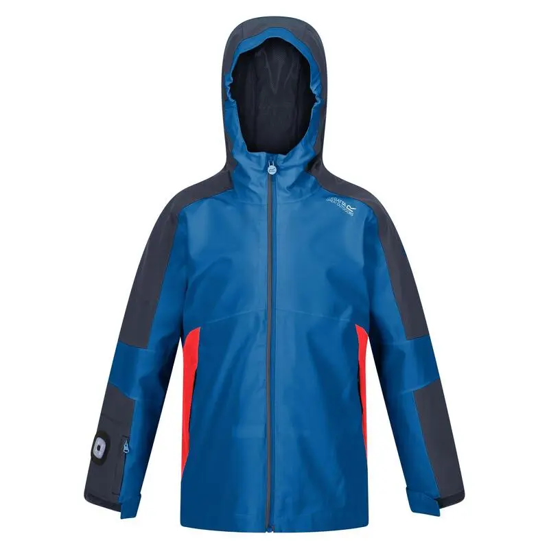 Regatta Chaqueta Impermeable Rayz Para Niños/Niñas Melocotón Neón, Coral Fusión - Imagen 6