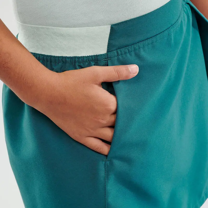 Falda Pantalón De Montaña Y Trekking Niña Quechua MH100 Verde - Imagen 4