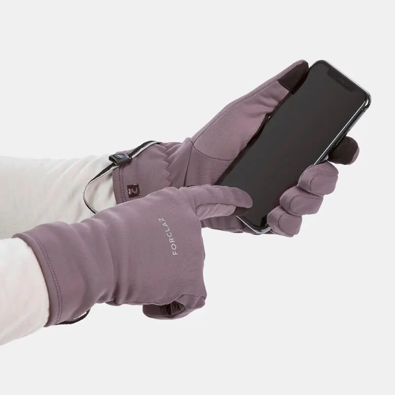 Guantes De Montaña Y Trekking Táctiles Adulto Forclaz MT500 Gris - Imagen 4