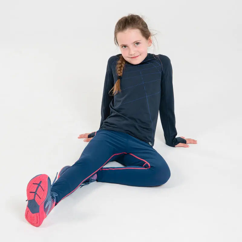 Mallas Largas Running Transpirables Niña Kiprun Dry + Azul Marino - Imagen 4