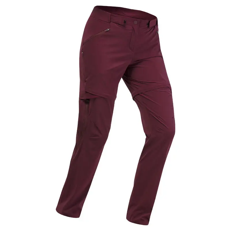 Quechua Pantalón Transformable De Senderismo Montaña - MH550 - Burdeos - Mujer - Imagen 2