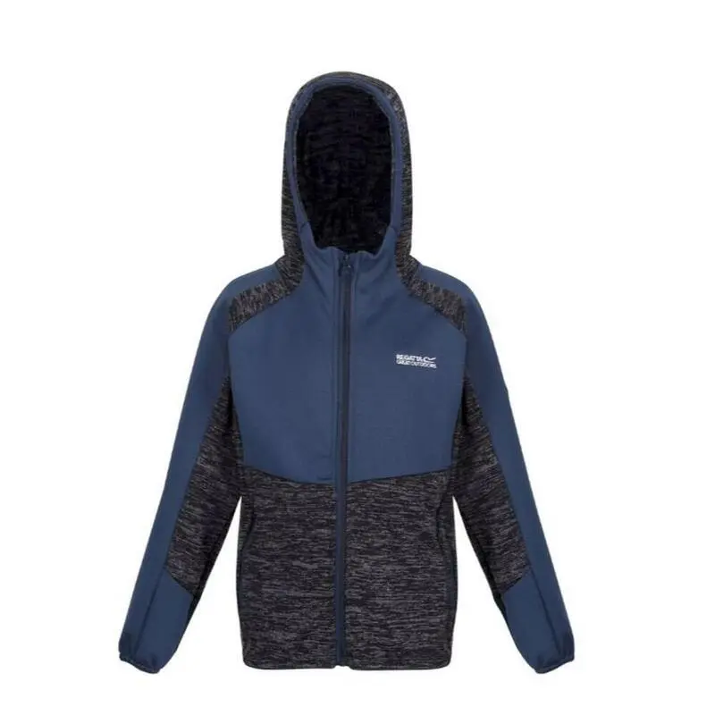 Regatta Sudadera Con Cremallera Dissolver VI Jaspeada De Polar Para Niños/Niñas Negro, - Imagen 6
