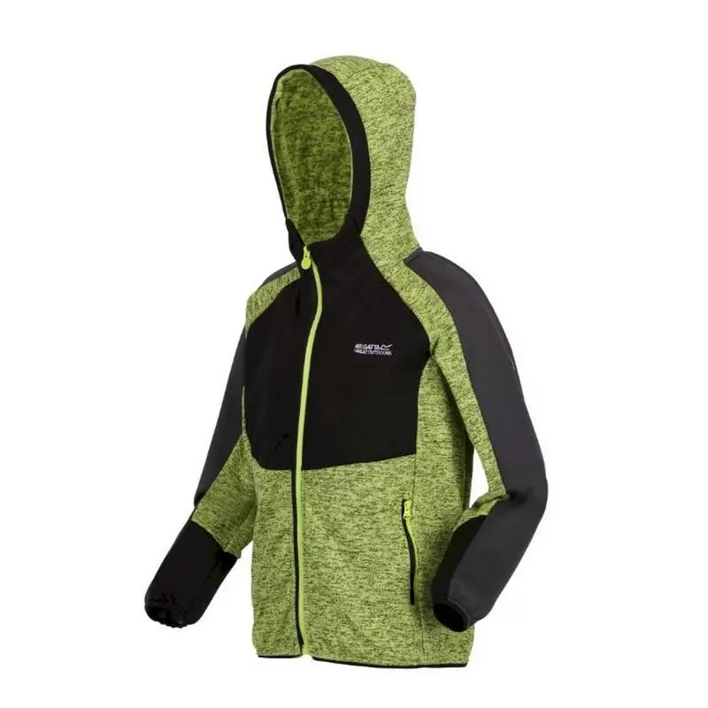 Regatta Sudadera Con Cremallera Dissolver VI Jaspeada De Polar Para Niños/Niñas Negro, - Imagen 3