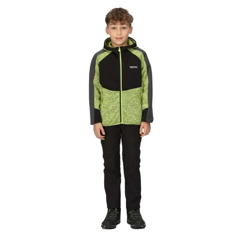 Regatta Sudadera Con Cremallera Dissolver VI Jaspeada De Polar Para Niños/Niñas Negro, - Imagen 4