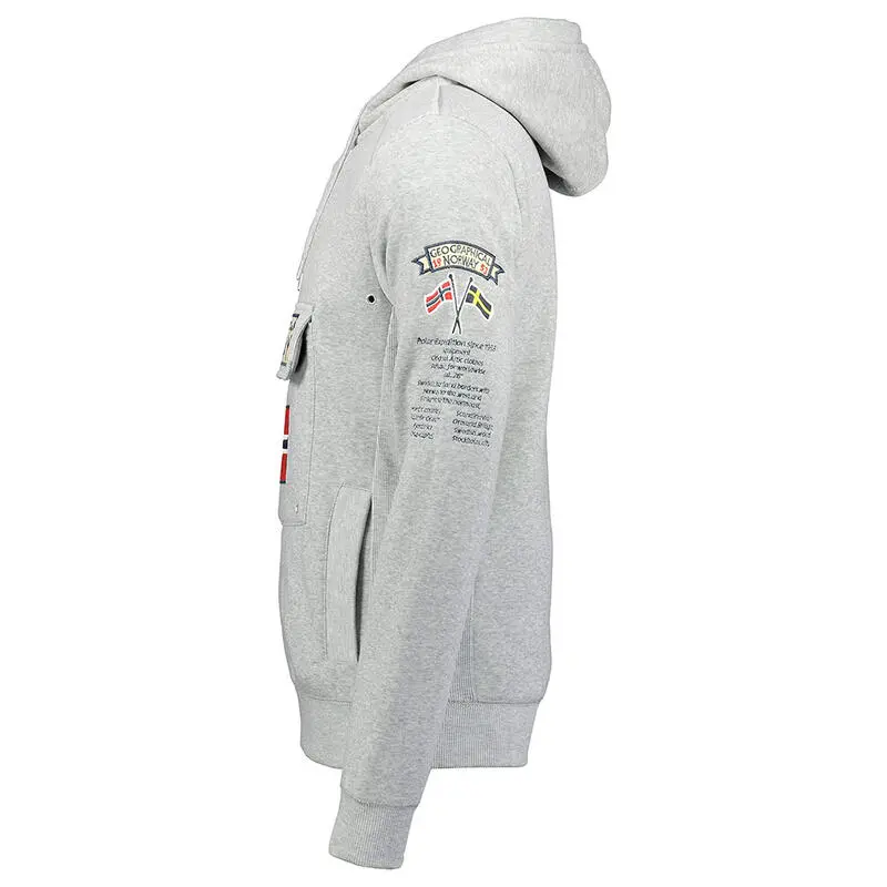 GEOGRAPHICAL NORWAY Sudadera Norway Niños Montaña Y Trekking Gymclass Gris Capucha - Imagen 3