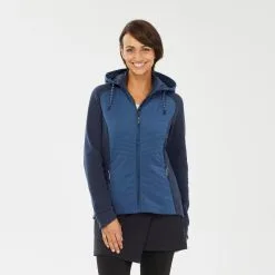 Sudadera Polar De Montaña Y Trekking Con Capucha Mujer Quechua NH500 Hybrid