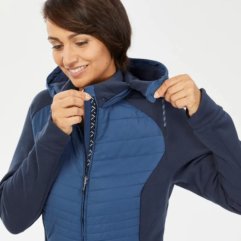Sudadera Polar De Montaña Y Trekking Con Capucha Mujer Quechua NH500 Hybrid - Imagen 4