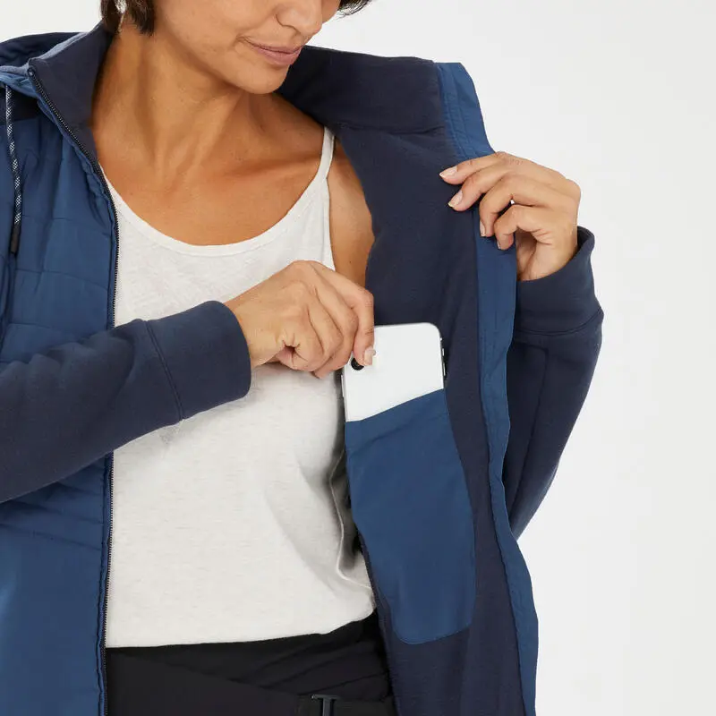 Sudadera Polar De Montaña Y Trekking Con Capucha Mujer Quechua NH500 Hybrid - Imagen 5