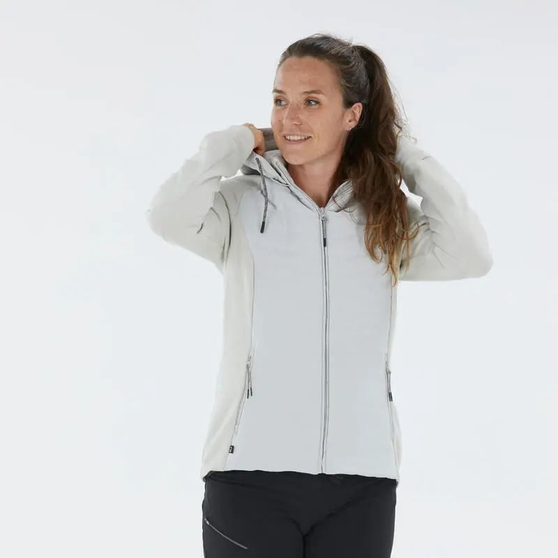 Sudadera Polar De Montaña Y Trekking Con Capucha Mujer Quechua NH500 Hybrid - Imagen 6